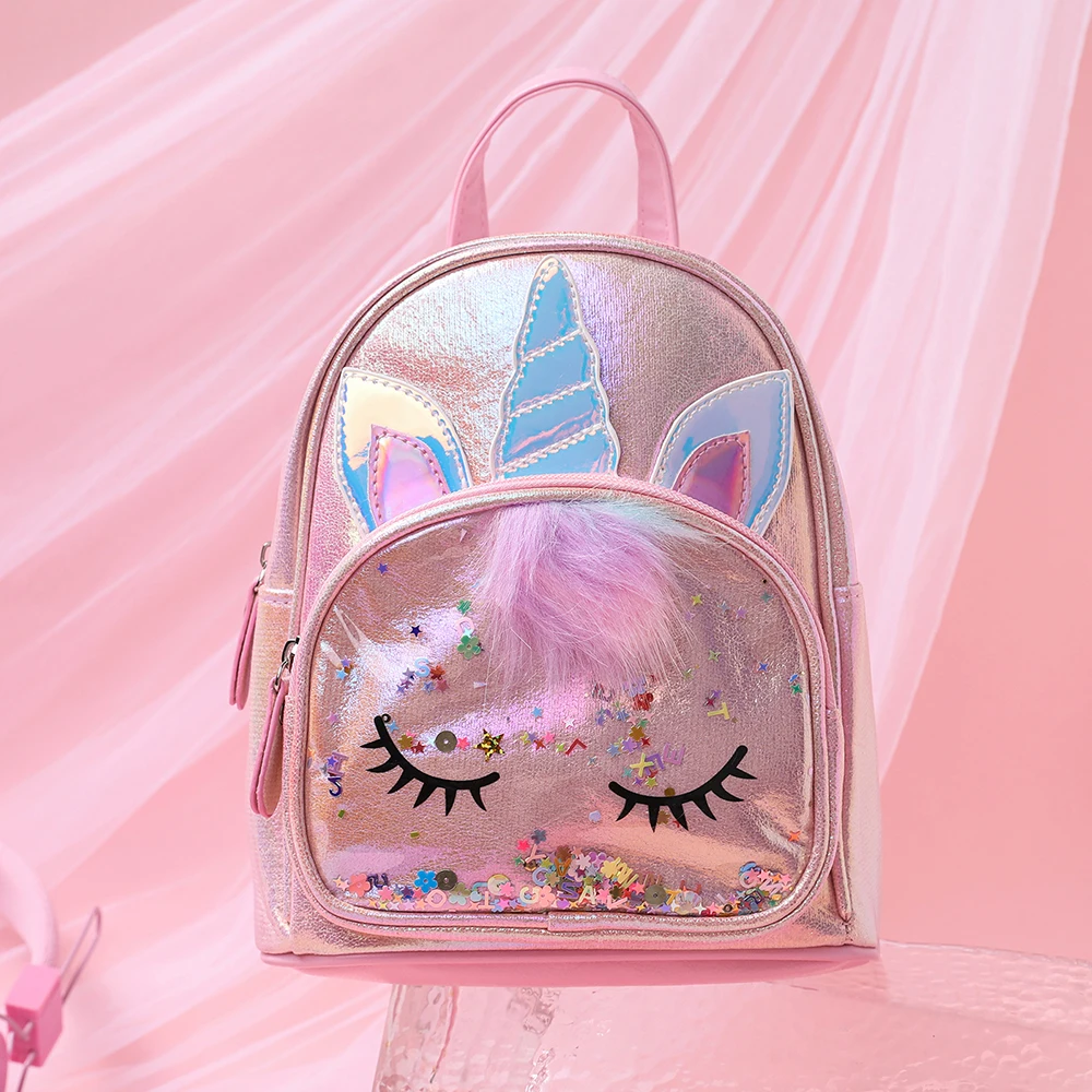 Children\'s Backpacks Junyeh Kids Girl Unicorn Decoration Cute Sequin Cartoon School Bags For Kindergarten