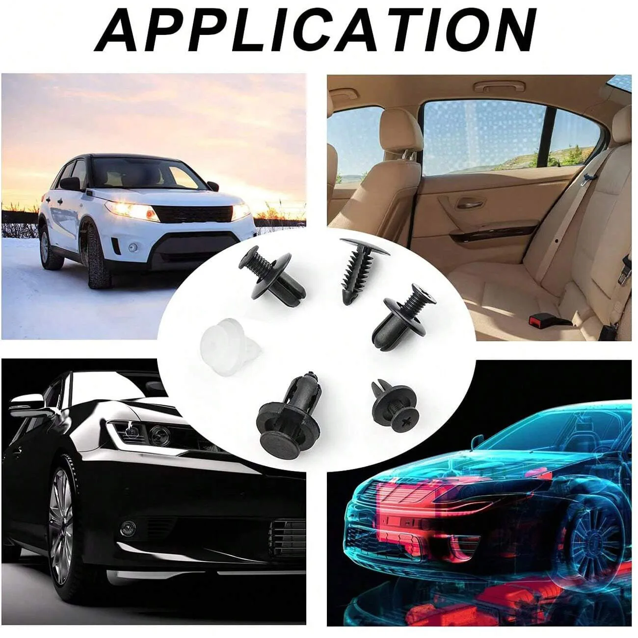 100pcs Trim Panel Retainer Fastener Kit Mixed Auto Plastic Clip Car Body Push Pin Rivet Bumper Door Clips Accessories for Car