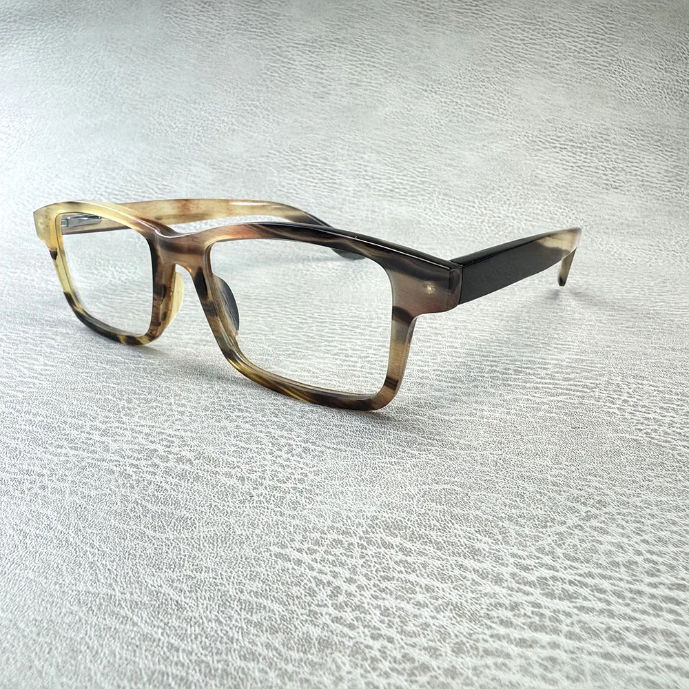 

Eyeglass Frames Square Vintage Oversize Handmade Natural Horn Prescription Man Women's Glasses Frames Optical Lenses Eyeglasses