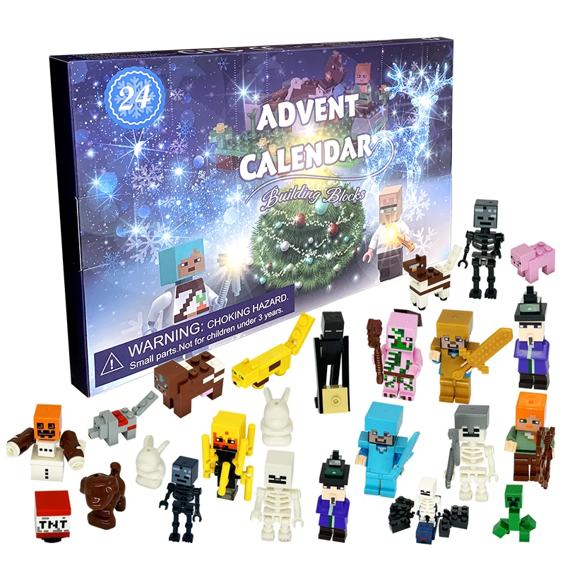Boîte de calendrier de l'avent, figurine d'action Anime, blocs de construction, calendrier de l'avent de noël, jouets pour enfants, compte à rebours