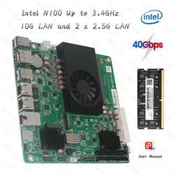 10G LAN Intel Alder Lake N100 DDR5 NAS Motherboard ITX Home Processor 2*Intel I226 2.5G LAN M.2 Slot 6xSATA DP Support Xpenology