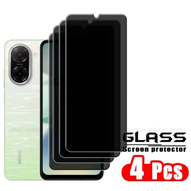 

1-4PCS Privacy Temered Glass For Xiaomi Redmi Note 14 13 Pro 12 Pro 11 13 5G 10 8T 5G Redmi 12 13C 9T Screen Protector Anti-Spy