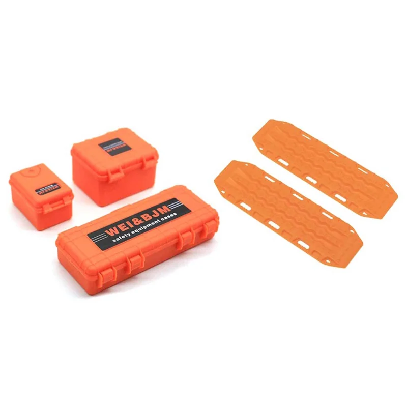 AAAEL-Universal 8PCS/Set Simulated Decoration Suitcase Luggage Net Shovel For TRX4 SCX10 90046 1/10 RC Car Parts Black