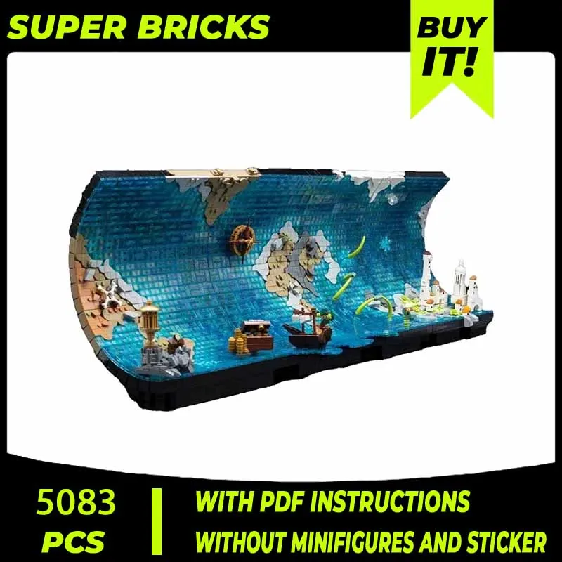 Moc Building Blocks Waves Map Model Technology Bricks Curved map DIY Assembly Street View Toys Gifts For Children