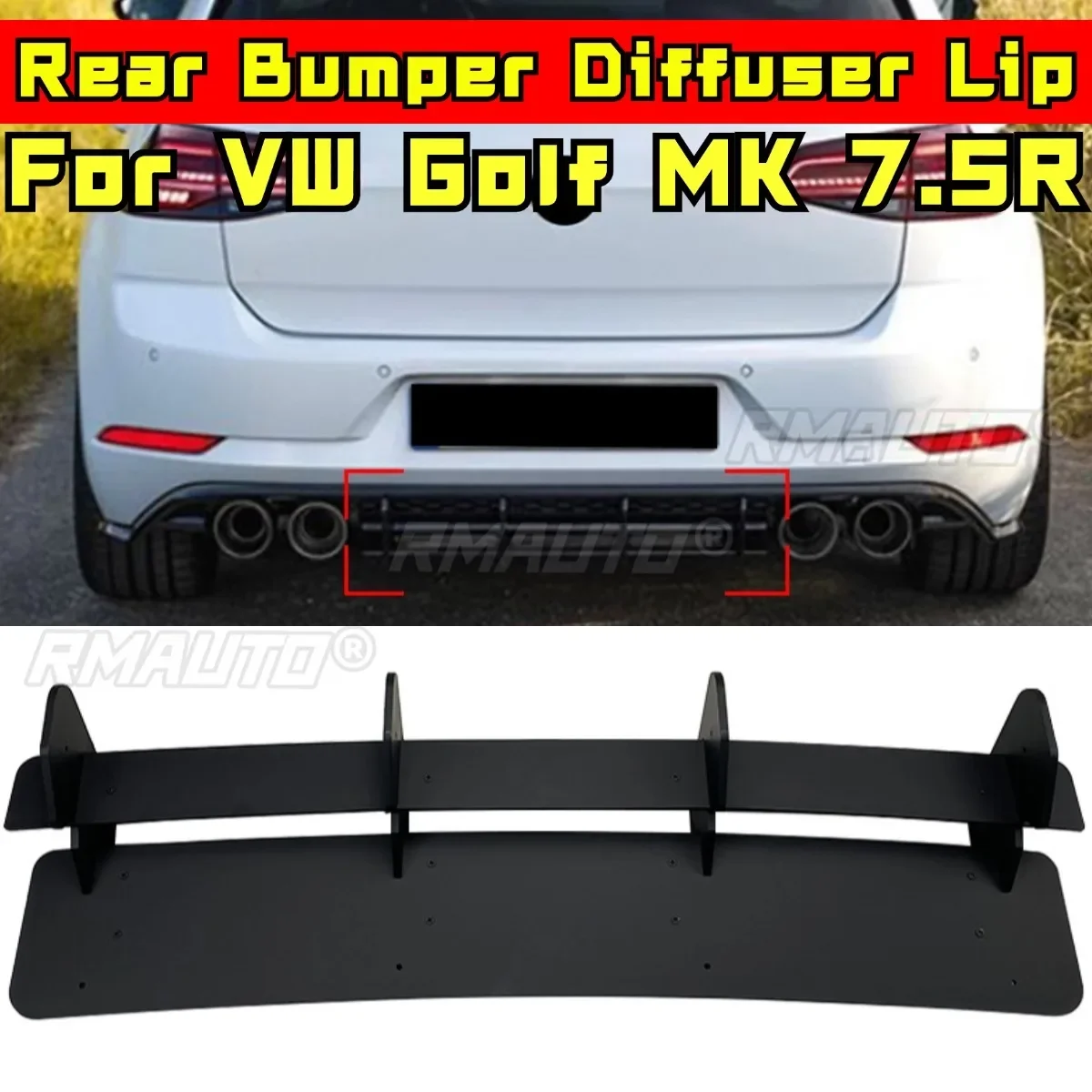 

Для VW Golf 7.5R Body Kit, спойлер заднего бампера, сплиттер заднего бампера, спойлер, защитная крышка, фартук, модификация, часть