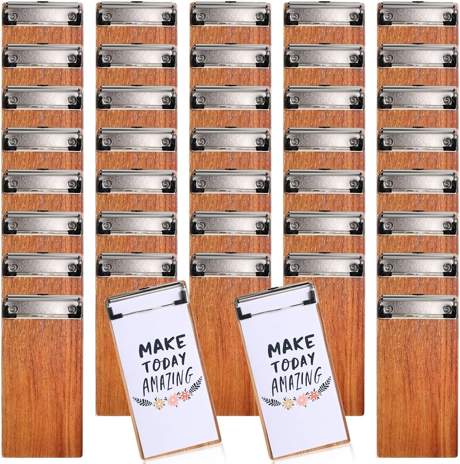 

40 Pcs Mini Wooden Half Page Clipboards, 8x4 Inch for Kids School Restaurant Menu Holder