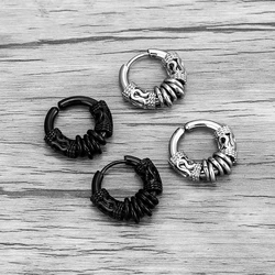 1piece Male Stainless Steel  Ear Clip Without Piercing For Women Men Punk hip hop Earring No pierced ear clip dragon pendant HOt