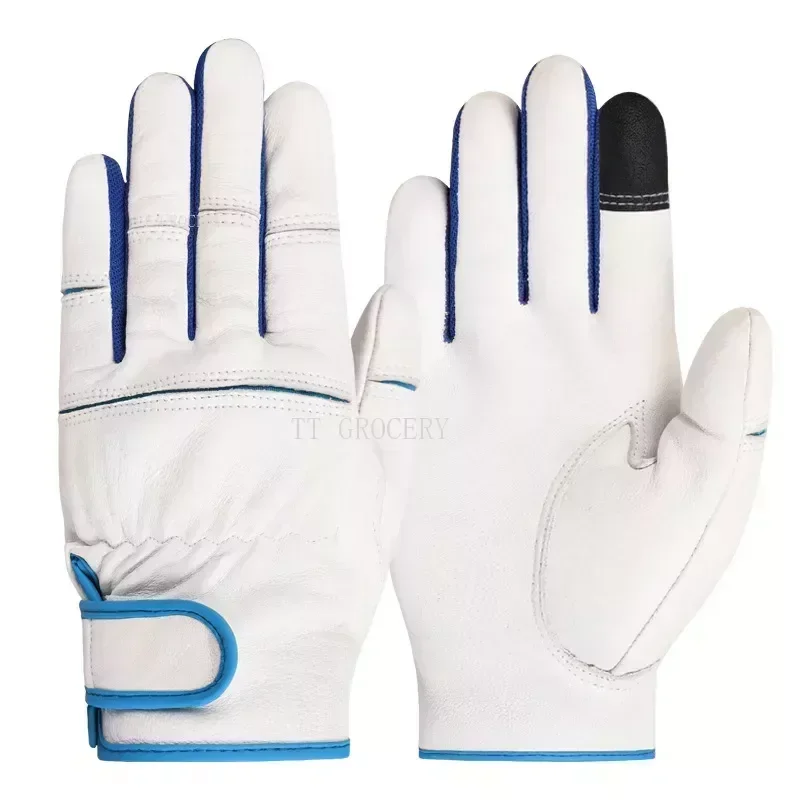 Labor Protection Gloves Leather Wear-resistant Sheepskin Hunting Protection Machine Repair Motorcycle Driver Safety Protection - Image 4