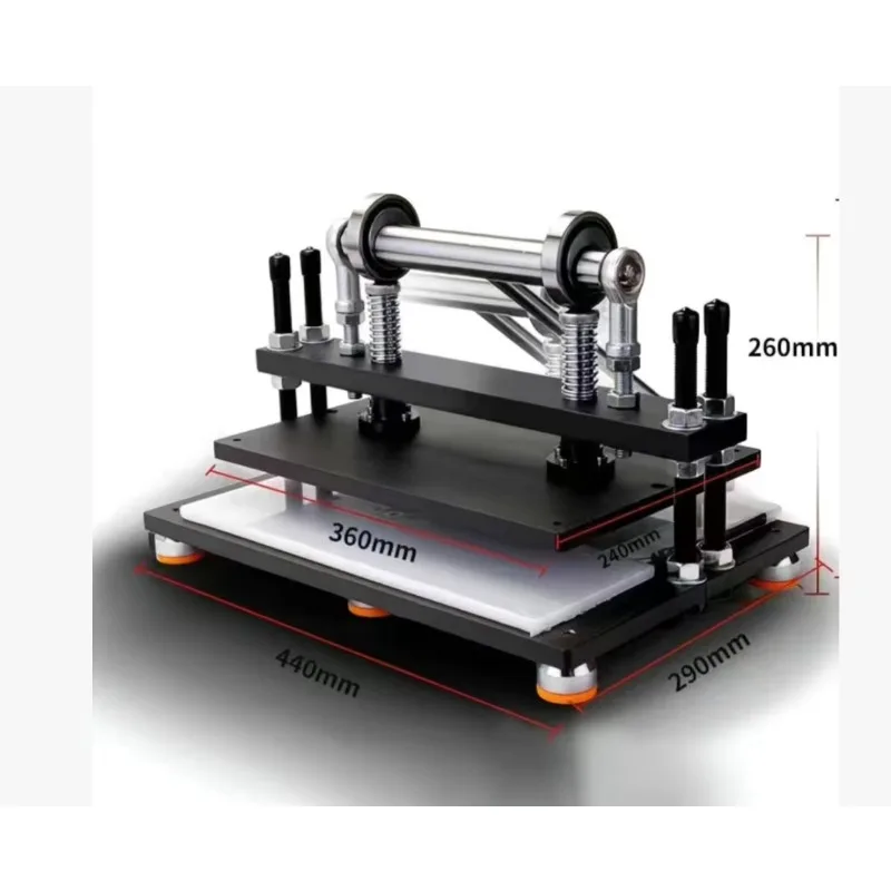 360*240mm Manual Clicker Leather Cutting Press Machine With Gearbox Motor Bearing Complete Accessories*