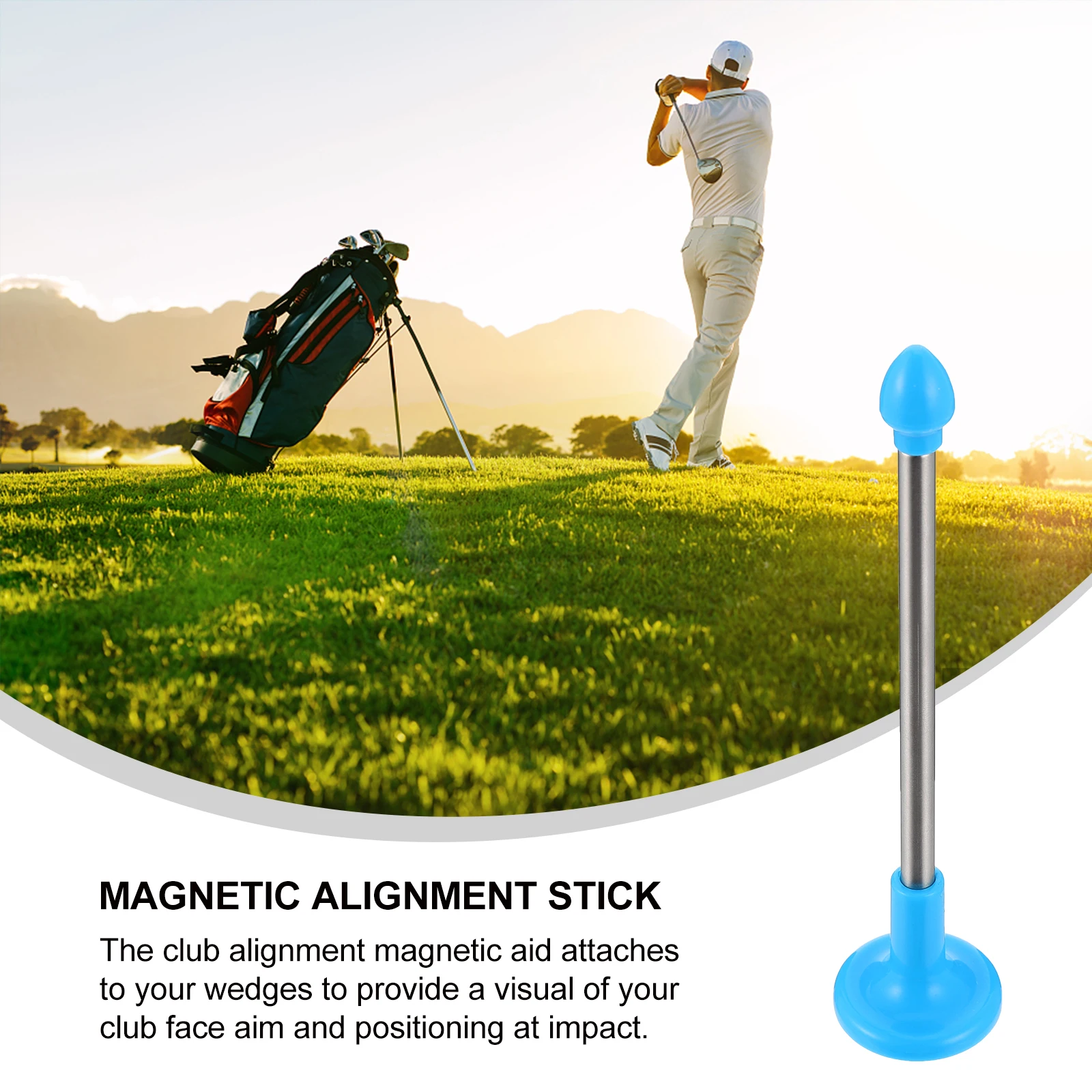 Golf Magnetic Lie Angle Tool Stem Cutting Indicator Rod Chip Direction Swing Trainer Aid Man Stick