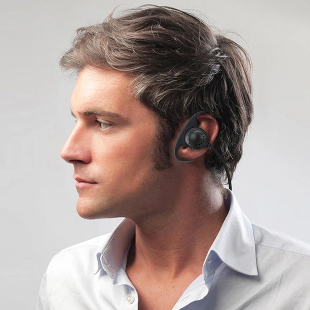 1pc D-shaped Soft Ear Hook Compatible For Walkie Talkie/Two Way Radio In Ear Stereo Wired Earphone Players Headphone 3.5mm