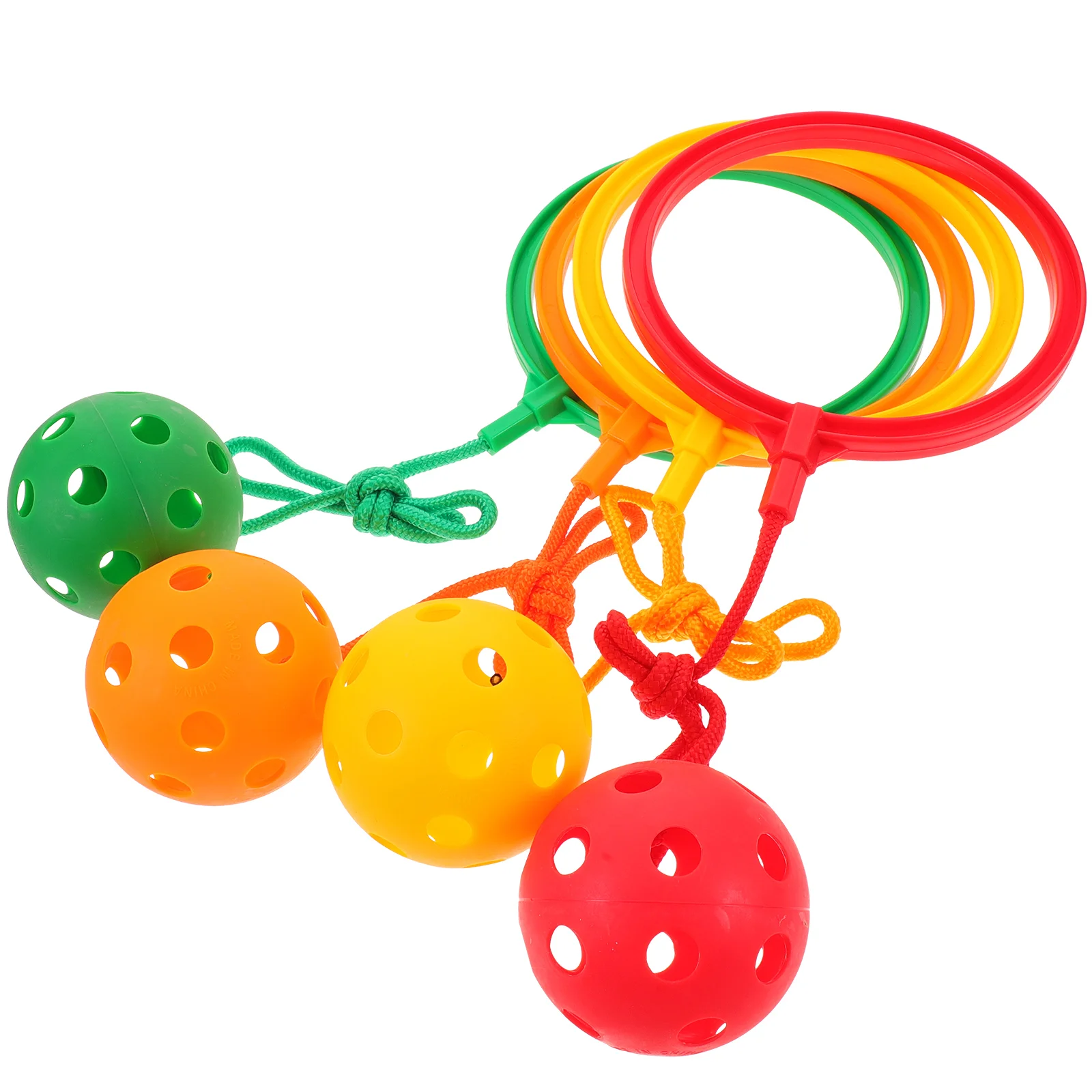 

4 Pcs Ankle-friendly Ball Children Jumping Ring Single Foot Whirling Bouncing for Fitness Hoop Rotating Toy Kids Colorful