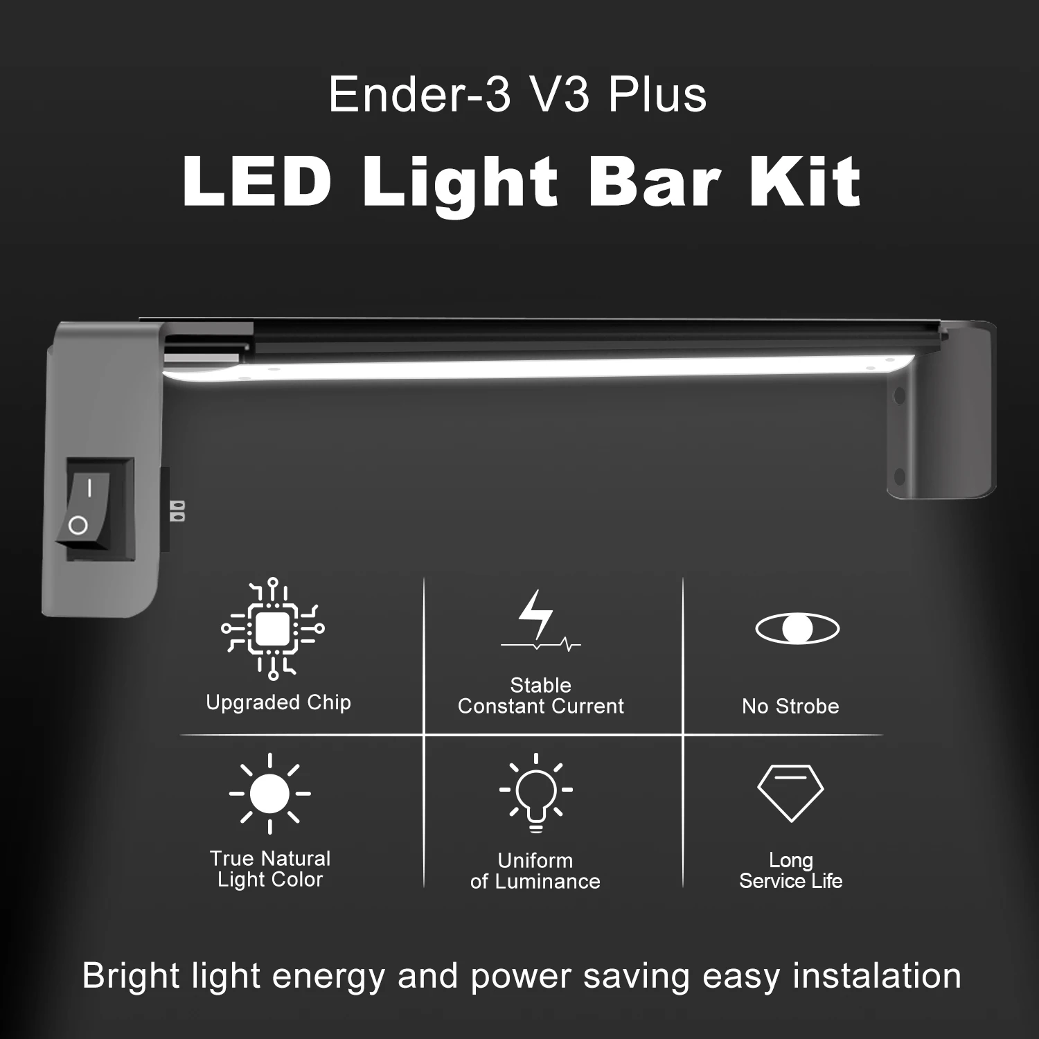 Creality Oficjalny zestaw listwy świetlnej LED Ender-3 V3 Plus, oryginalna drukarka 3D LED Light Energy 24V/5W Soft Light