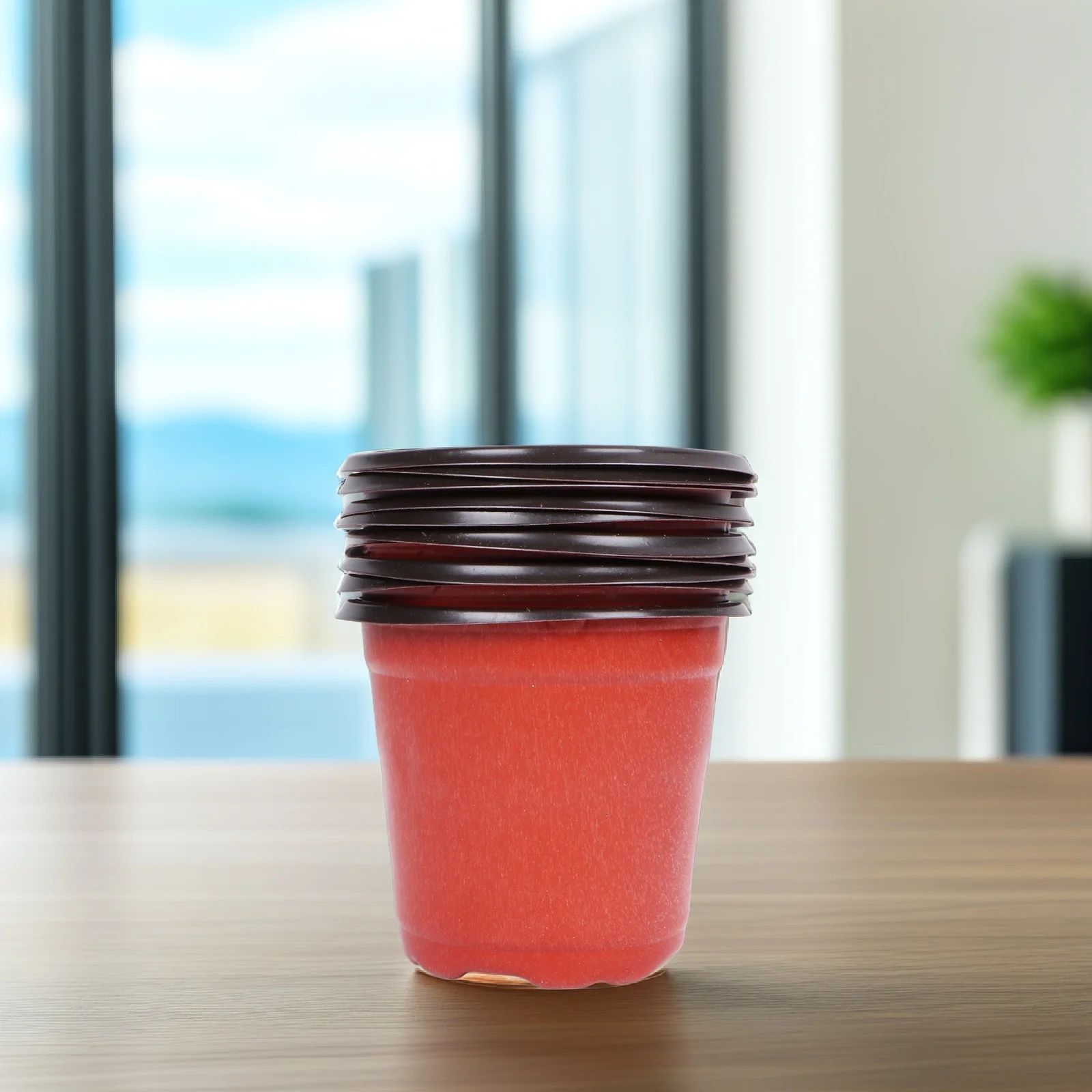 

50Pcs Plastic Flowerpot Succulents Pot 90x70x80mm Minimalist Design for Desk Bookshelf Table Gardening Living Room Decor