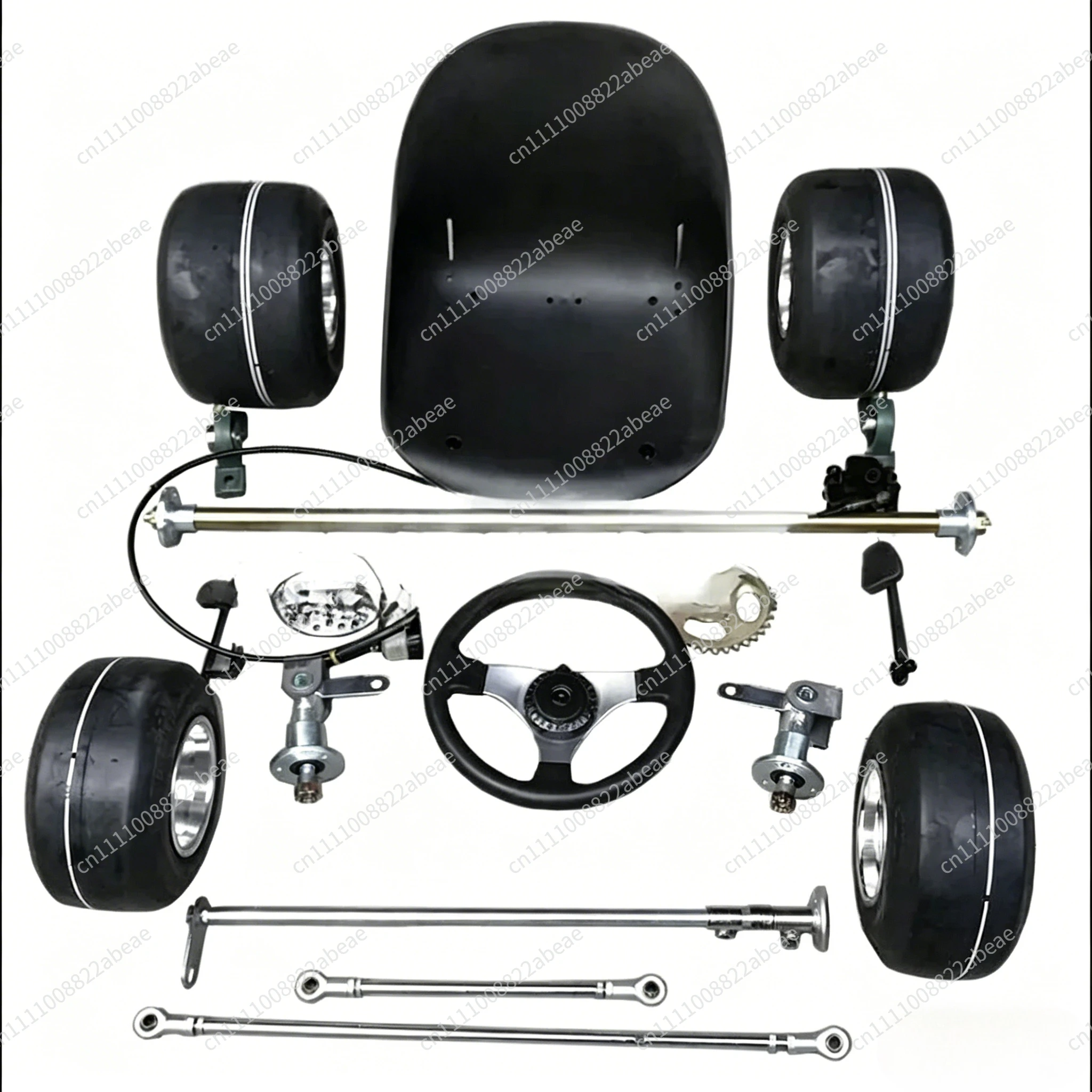 168 kart accessories, modified drift quad front and rear suspension, front steering rear axle assembly with 5-inch tires