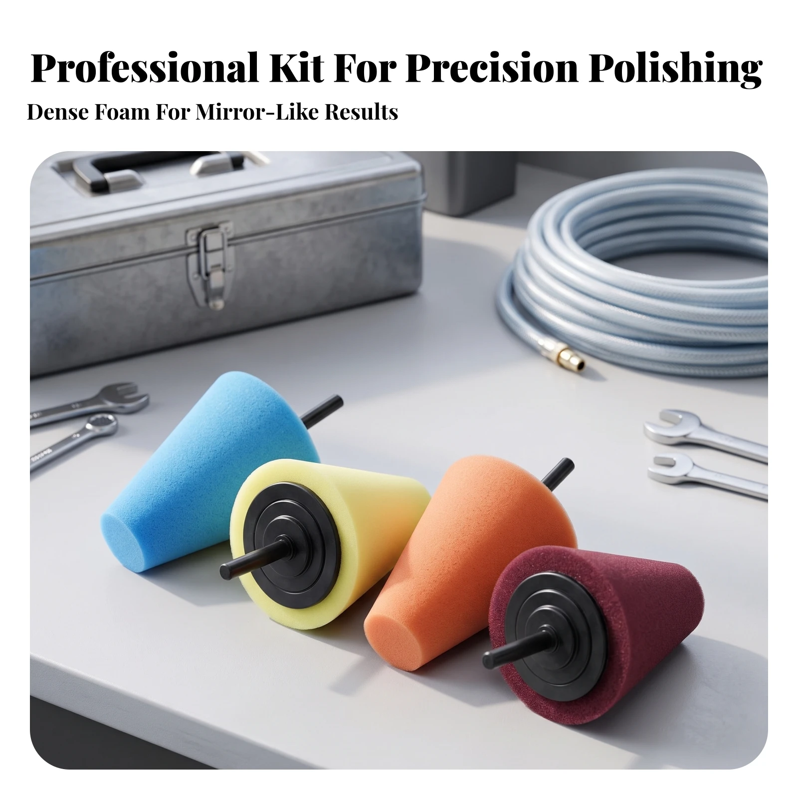 4 Pieces Foam Polishing Cone Accurate Polishing Cone Sponge Tapered Sponge Polisher High-Toughness Drill Polisher Wide-Ranging
