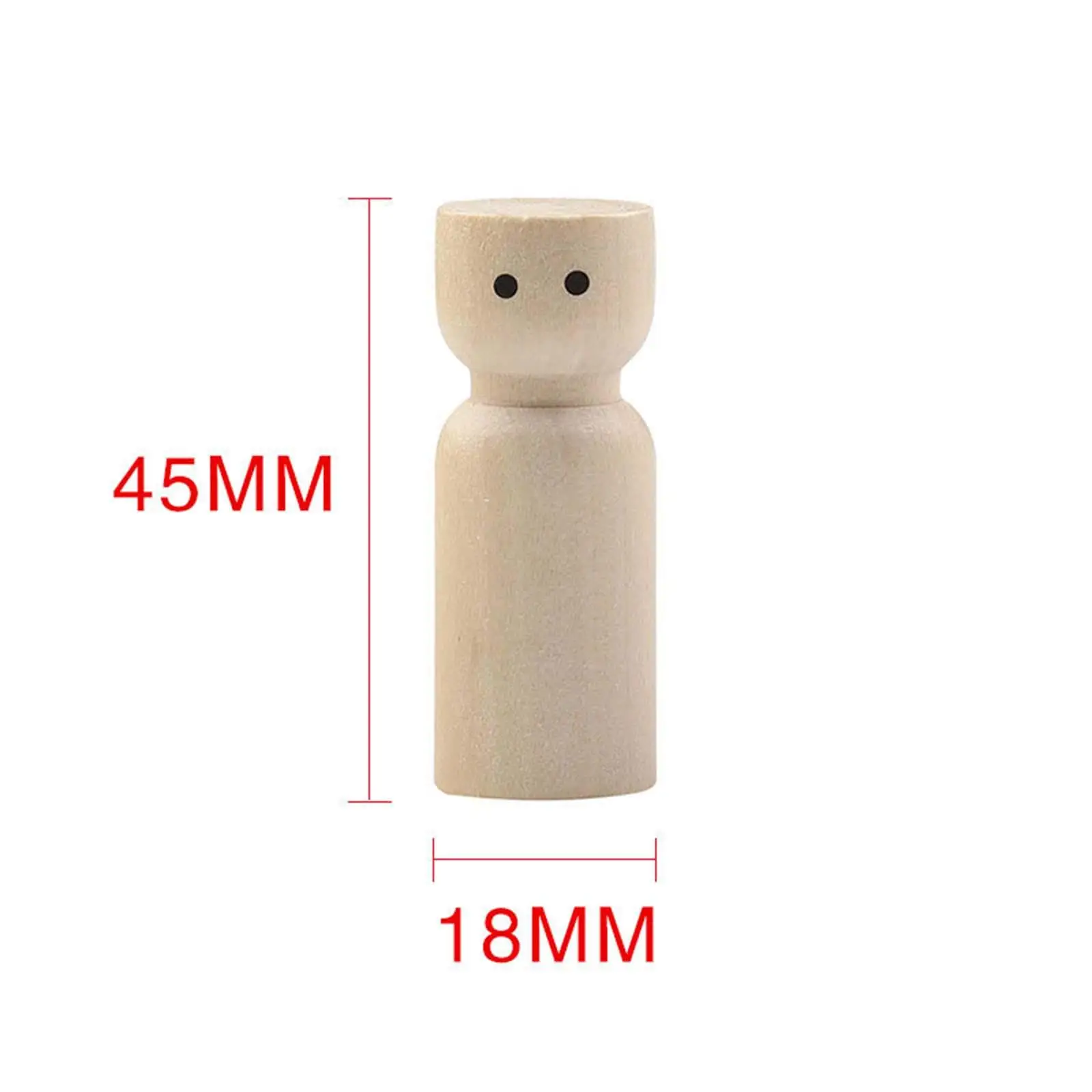 Bambola con pioli in legno naturale, statuetta di pittura fai-da-te per decorazioni domestiche e regali