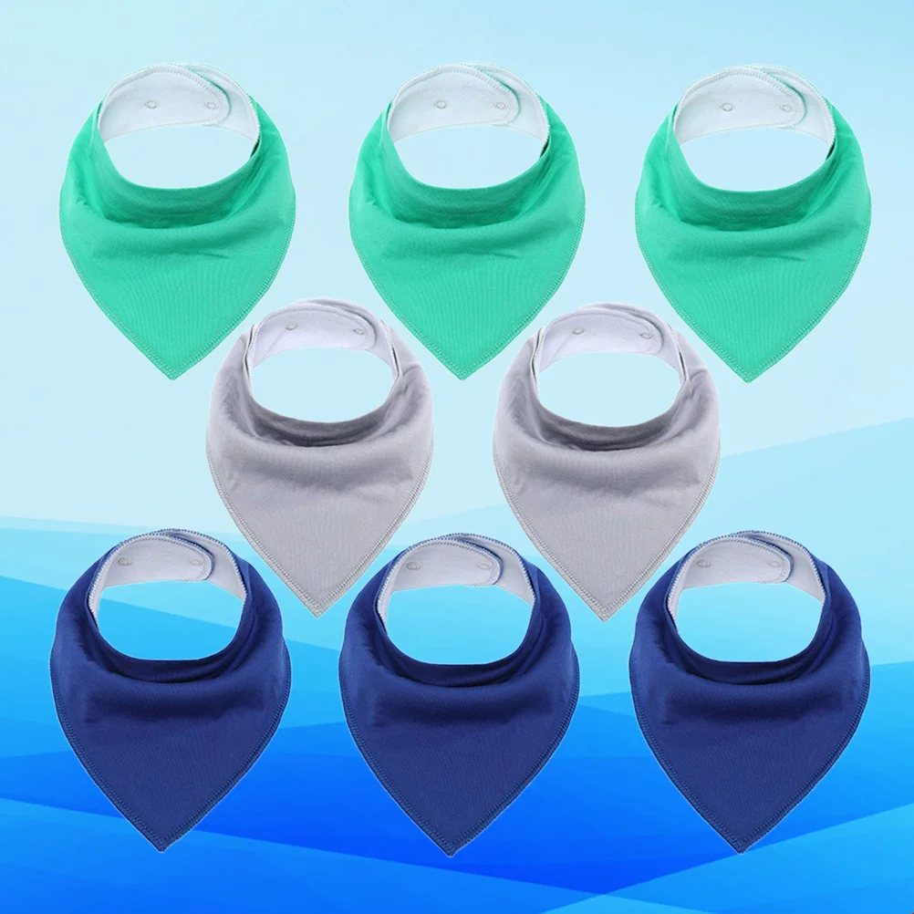 8Pcs Baby Bibs Infant Triangular Scarf Lunch Feeding Bibs Soft Saliva Towel Absorbent Lightweight Saliva Towel