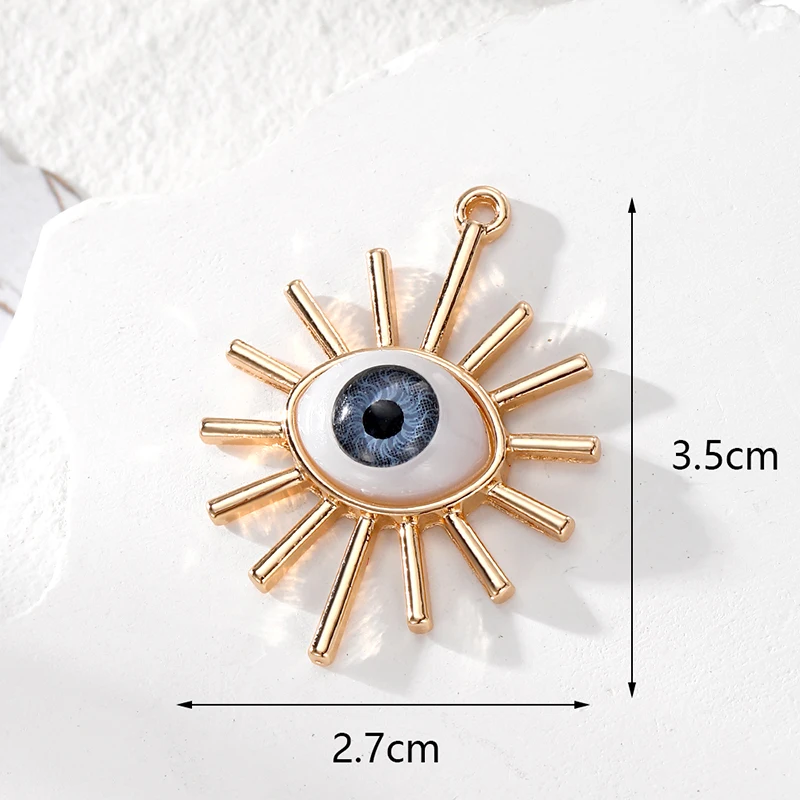 6pcs Turkish Lucky Evil Eye Charms Jewelry Accessory DIY Vintage Eyelash Eye Blue Eyes Pendant For Necklace Jewelry Make