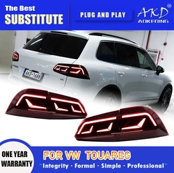 AKD Tail Lamp for VW Touareg LED Tail Light 2011-2018 Touareg Rear Fog Brake Turn Signal Automotive Accessories