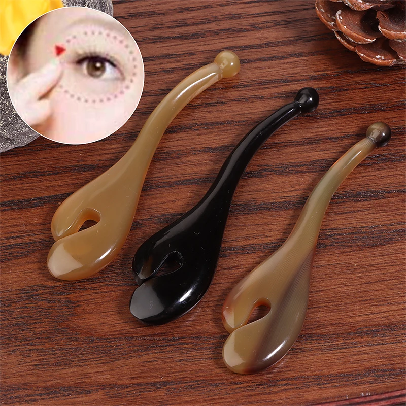 Natural Horn Acupoint Pen Pencil Meridian Point Sticks Facial Eye Care Tool Scraping Board Massage Stick Detox Beauty