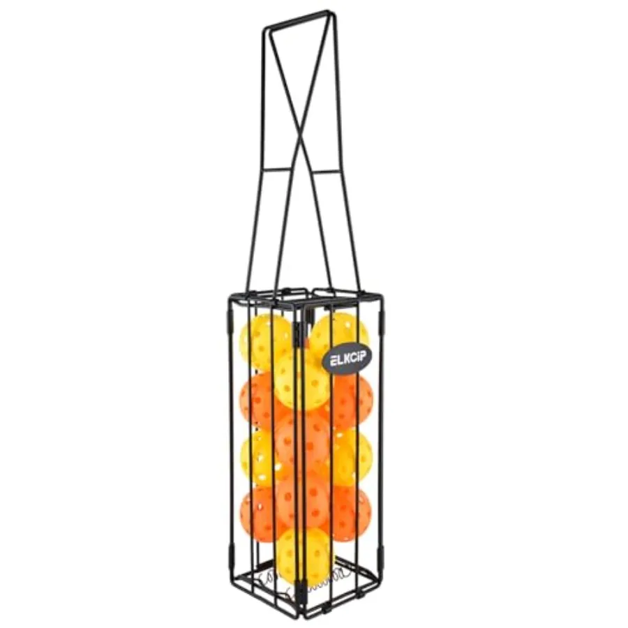 

Portable Pickleball and Tennis Ball Collector - Pickleball Retriever Basket Carrier Gatherer Picker Hopper Container for Pickin