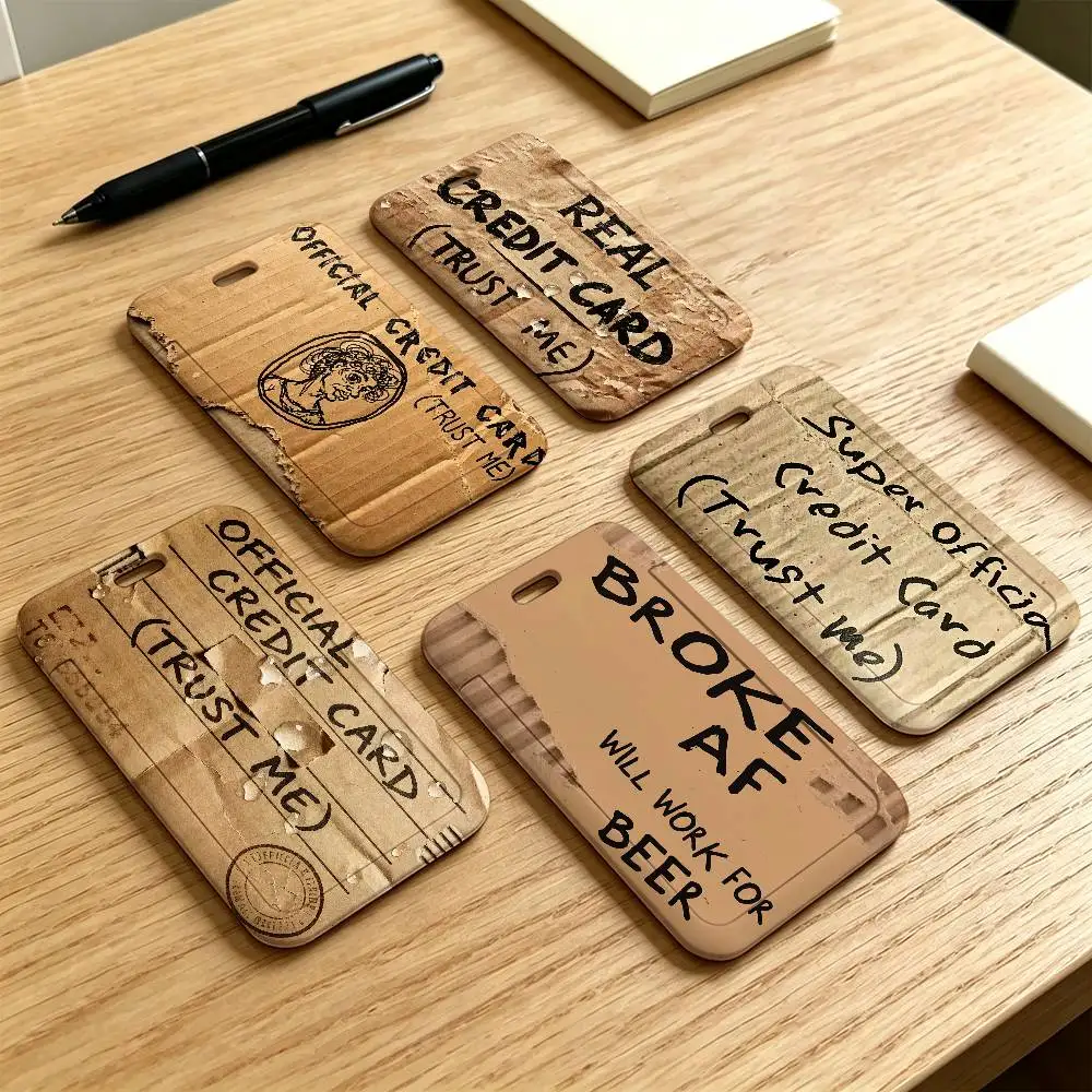 Funny Interesting Money Cardboard Lanyard Pull Back Clip Holder and Card Holder Rotating Back ID Card Family Gift