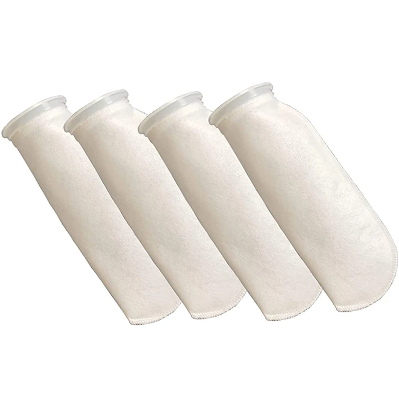 4 Packs of Filter Socks, 200 Micrometres, for Fish Tank/Saline Aquarium, Pond, for Sump/Overflow