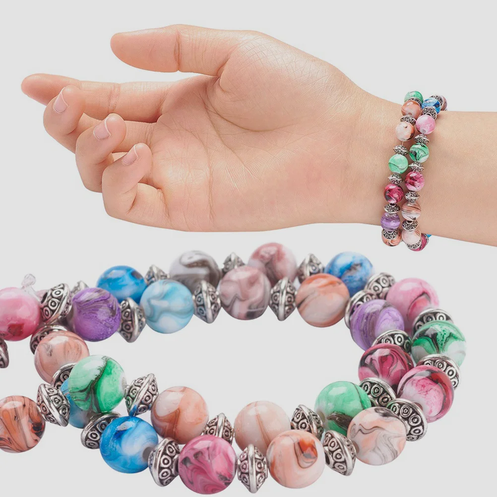 

1 компл. DIY браслет бусины акриловые круглые нежные цвета сплав разделитель аксессуары для изготовления ювелирных изделий ювелирные изделия