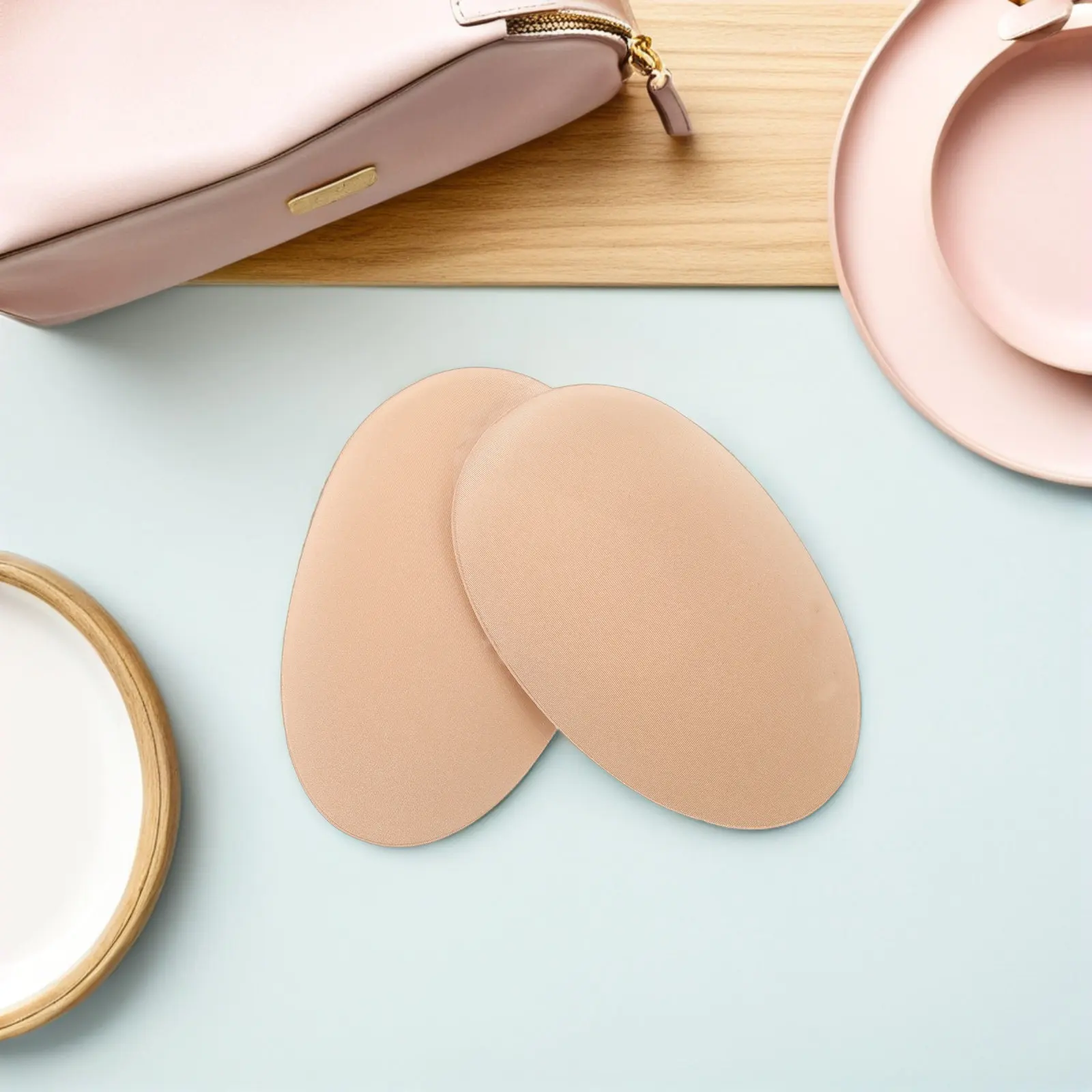 2Pairs 's Silicone Chest Pads Self Adhesive Invisible Muscle Reusable Soft Breathable Fake Chest Inserts for Tight