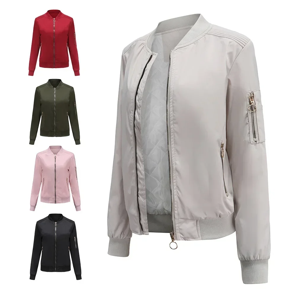 Women's New Autumn Winter Bomber Jacket Women's Casual Thin Cotton Jacket Female Thicken Warm Baseball Jacket Women's Clothing