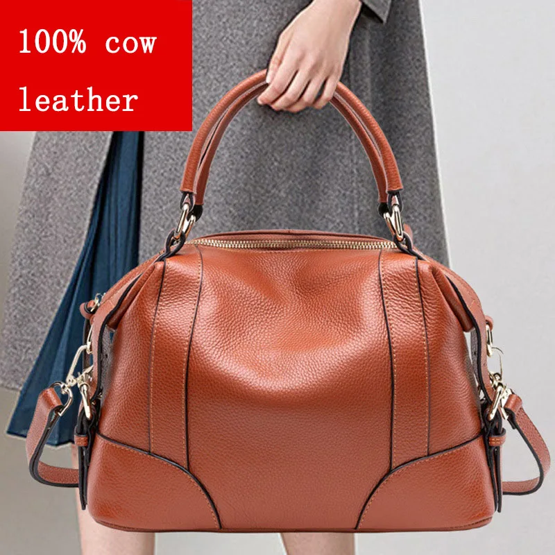 2023 Genuine Leather Women\'s handbag large capacity classic cowhide Lady tote Luxury designer Shoulder Messenger bags