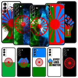 Gypsy Romani Roma Flag Case For Samsung Galaxy S22 S21 S20 Ultra FE 5G S24 S9 S10 Plus S23 S10E Silicone Phone Cover