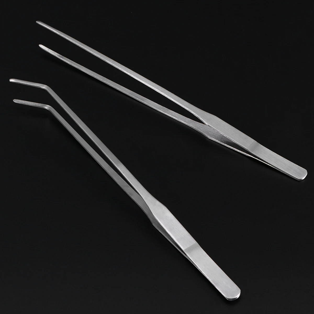 

2pcs 27Cm Stainless Steel Straight Curved Tweezers Aquarium Plant Trimming Tools Fish Tank Waterplant Forceps Gardening Kit
