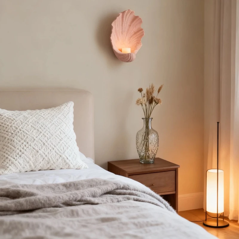 Nordic Creative Shell Shaped Wall Lamp Designer Creative Decorative Sconces Living Room Bedroom Staircase Aisle Background Light