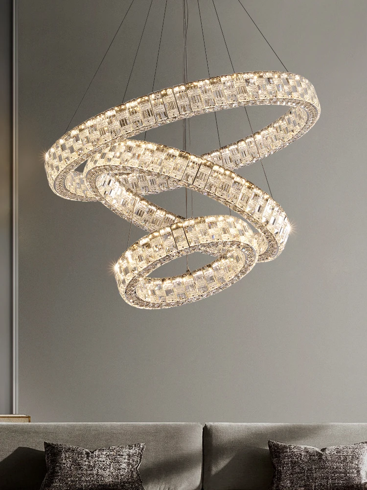 

New Crystal Chandelier Nordic Led Living Room Pendant Light Luxury Restaurant Bedroom Chandelier Indoor Staircase Lighting Gloss