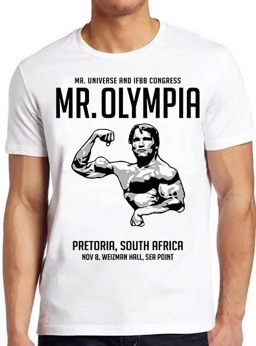 Mr Olympia Arnold Gym Bodybuilding Movie Music Joke Fashion Art Retro Funny Parody T Shirt 1594