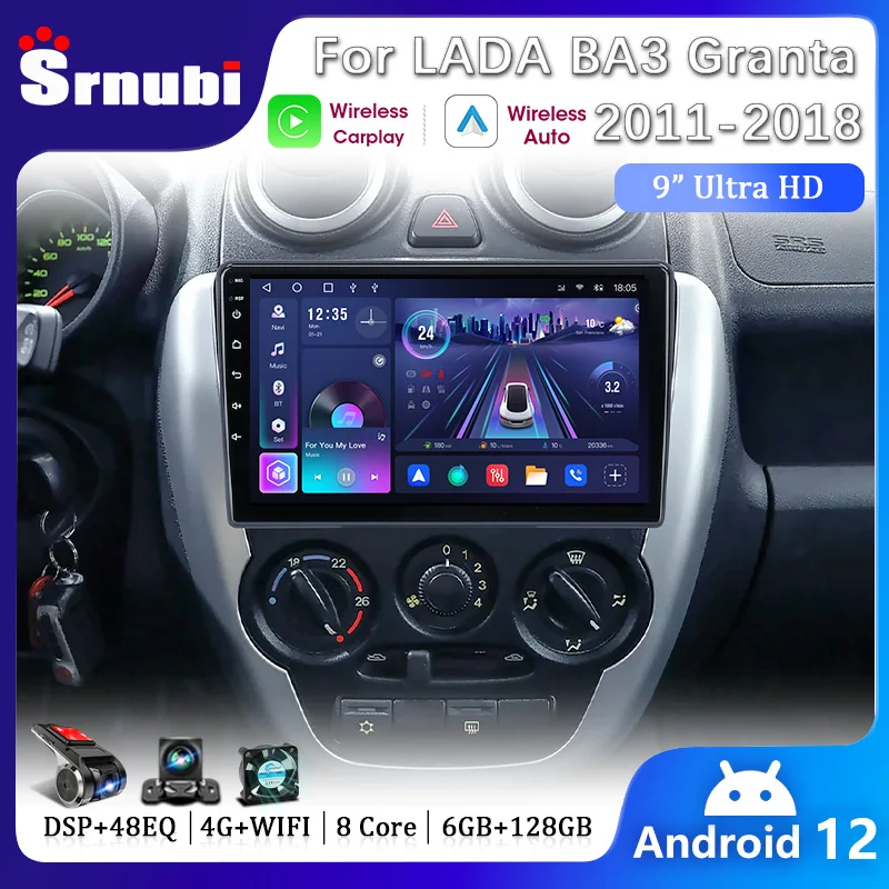 

Srnubi 2 Din Android Car Radio for LADA BA3 Granta Sport 2011 - 2018 Multimedia Video Player Navigation GPS Carplay Stereo DVD