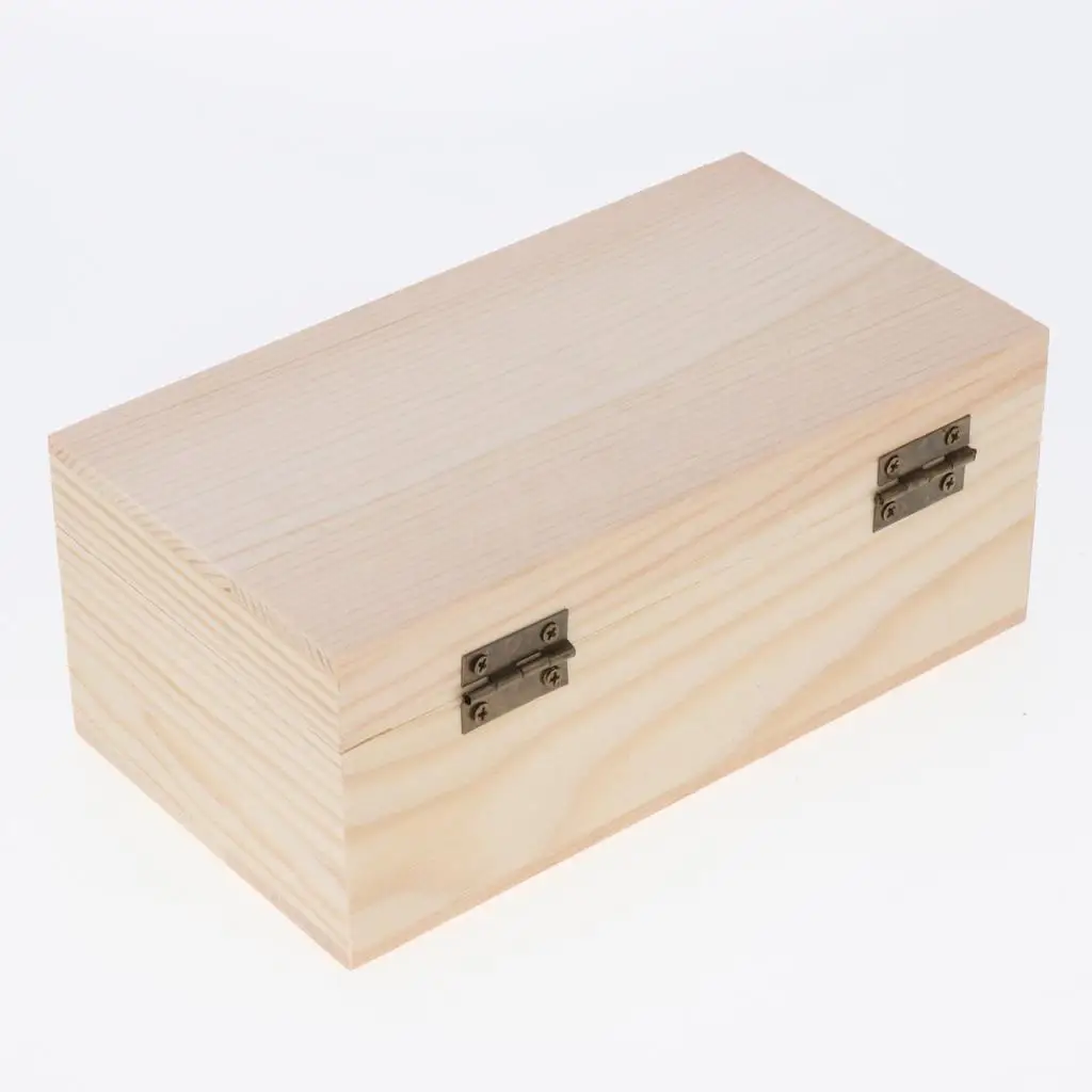 

Unpainted Wooden Jewelry Organizer Box Large Storage Case for Rings Earrings Necklaces Bracelet Gift Display
