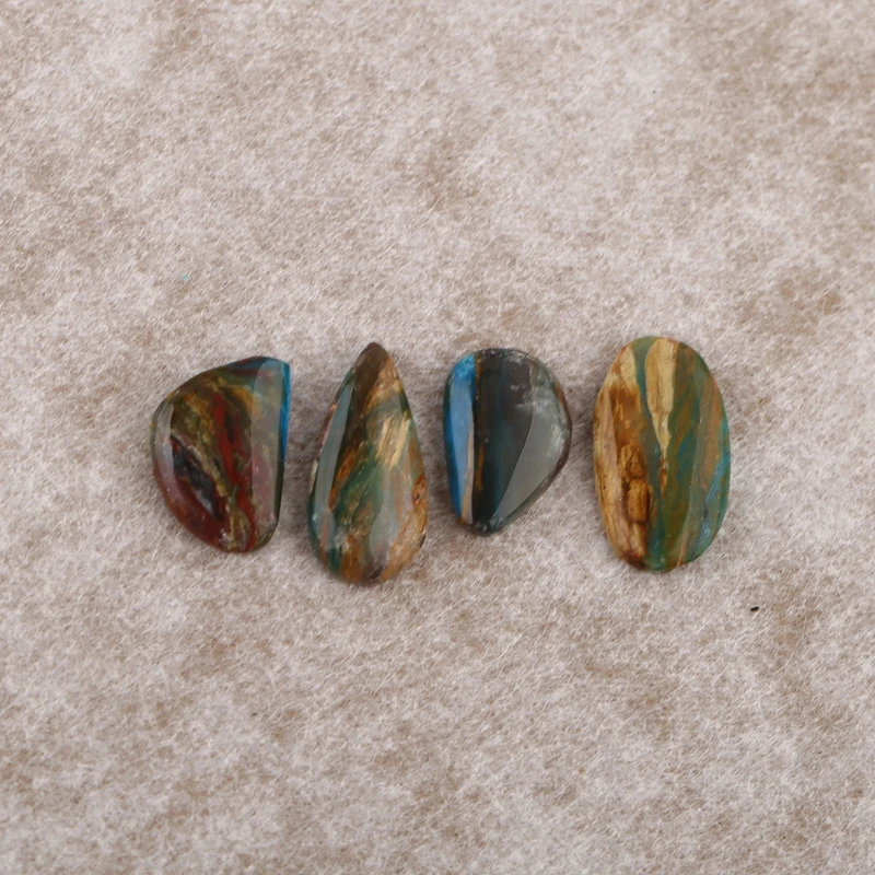

4 шт., бусины из кабошона с натуральным синим опалом, разные размеры, от 18x12x4 мм до 23x13x4 мм, для модных ювелирных аксессуаров, украшения одежды