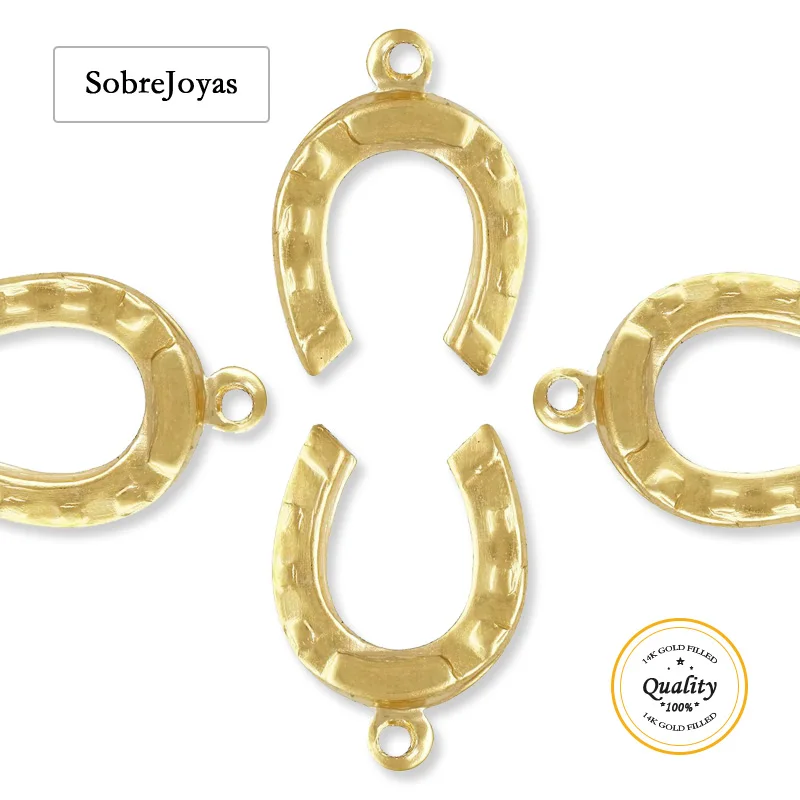 

Подвеска-подкова из позолоченного золота 14K для изготовления ювелирных изделий, аксессуар для рукоделия, золотой шарм