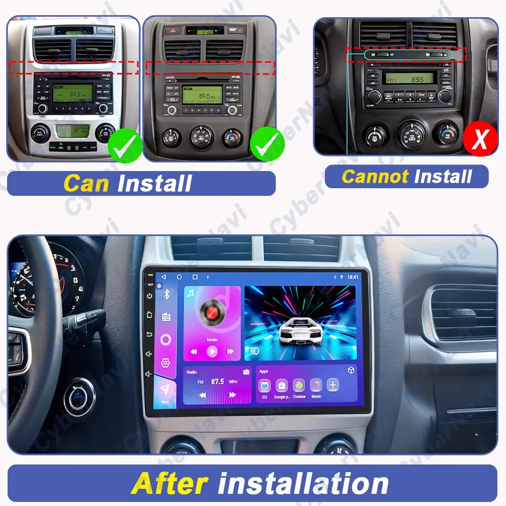 

For Kia Sportage 2 2004 - 2010 Car Radio Head Unit Multimedia Video Player Stereo Navigation GPS Android Auto WIFI No 2din DVD