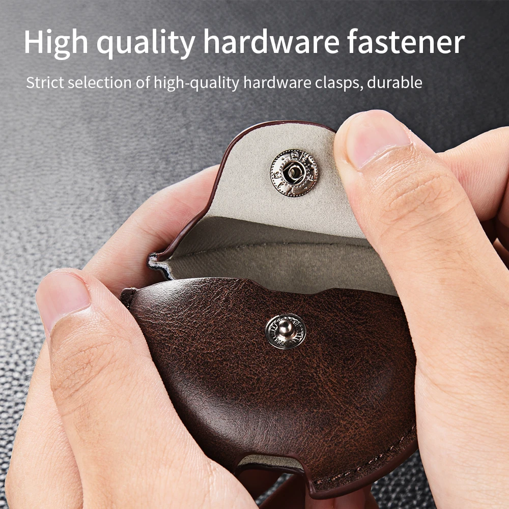 حافظة لهاتف هواوي FreeBuds 4i 5i 6i حافظة جلدية على طراز الأعمال سماعة أذن لاسلكية غطاء مقاوم للصدمات مع ملحقات الخطاف