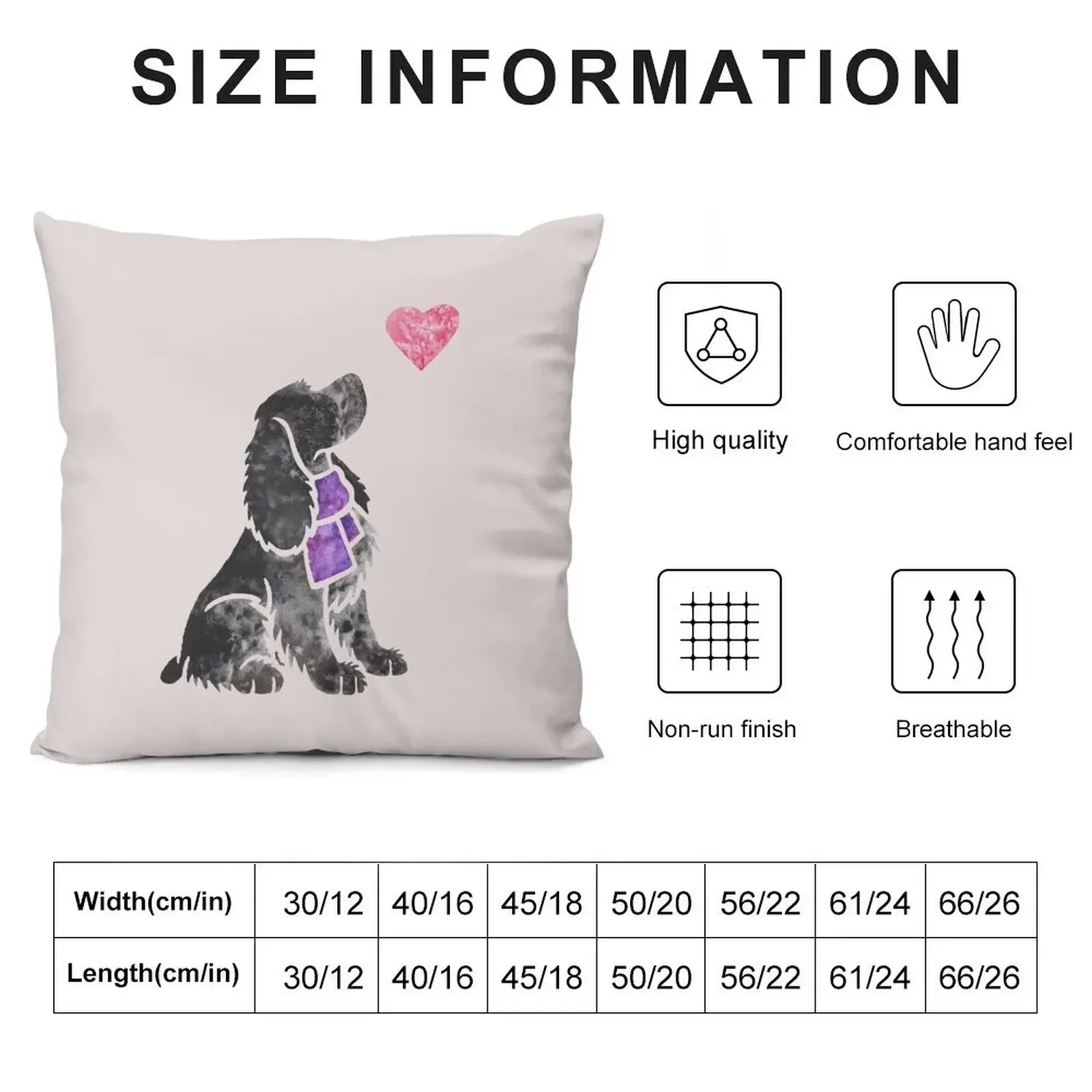 Watercolour English Cocker Spaniel (blue roan) Throw Pillow Christmas Covers Room decorating items pillow