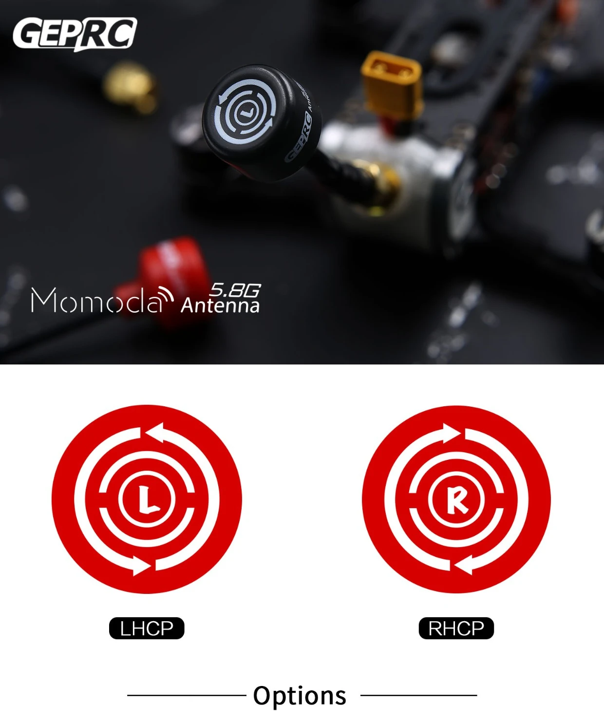 Antena GEPRC Momoda 5.8G - 1 unidad