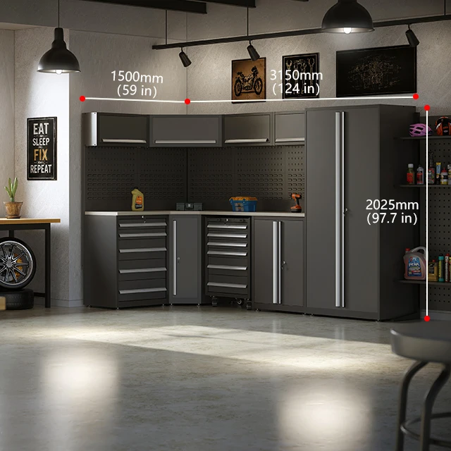 JZD Heavy Duty Tool Cabinet Garage Cabinets Storage Modular Workshop Workstation Tools Trolley with Tools Garage Workbench