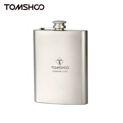 Tomshoo Outdoor 215ML Leakproof Titanium Flask Alcohol Whisky Wine Flask for Outdoor Camping Hiking Backpacking Travel Fishing