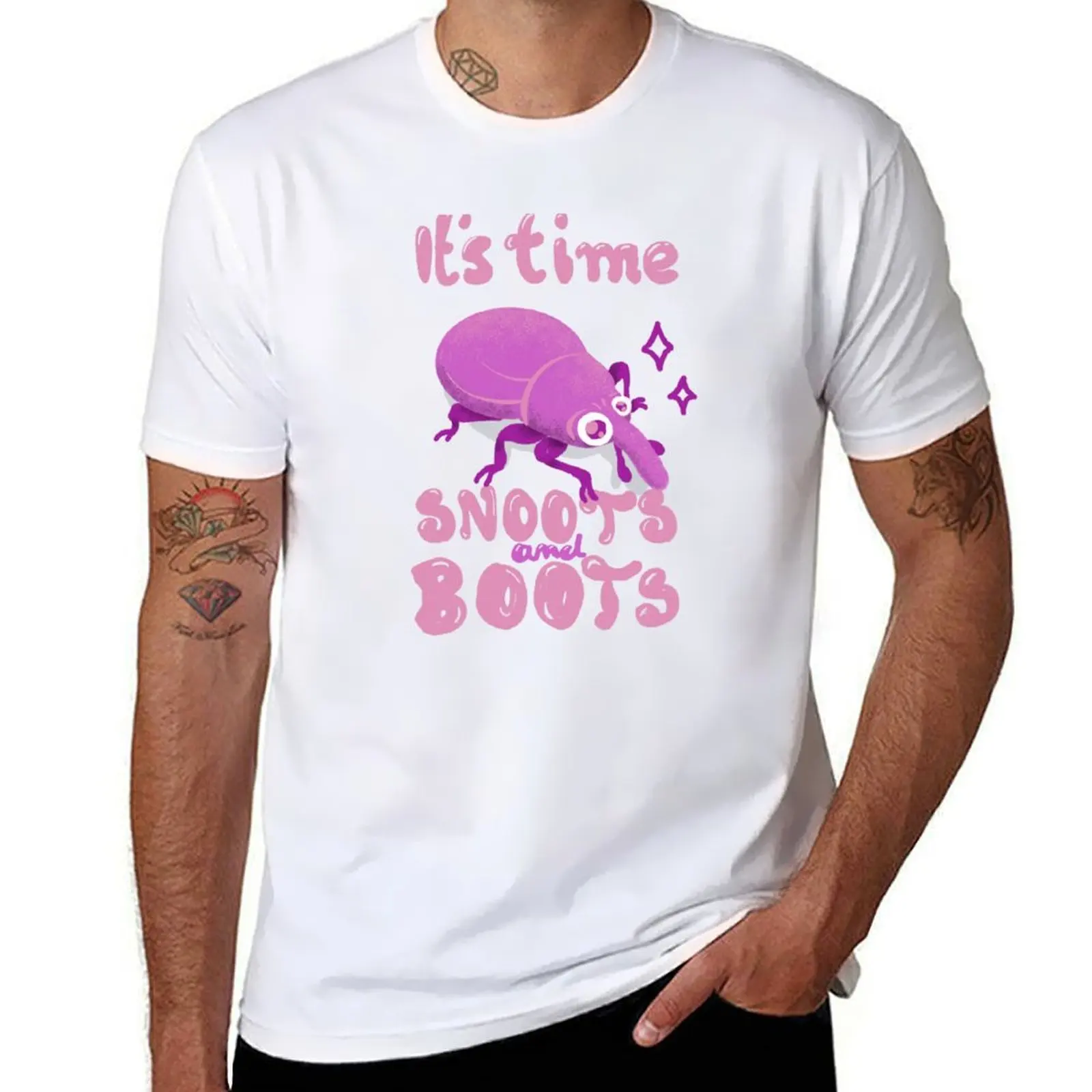 It's Time pink cute weevil Snoots and Boots fans T-Shirt blue archive korean fashion plus sizes summer top men clothes