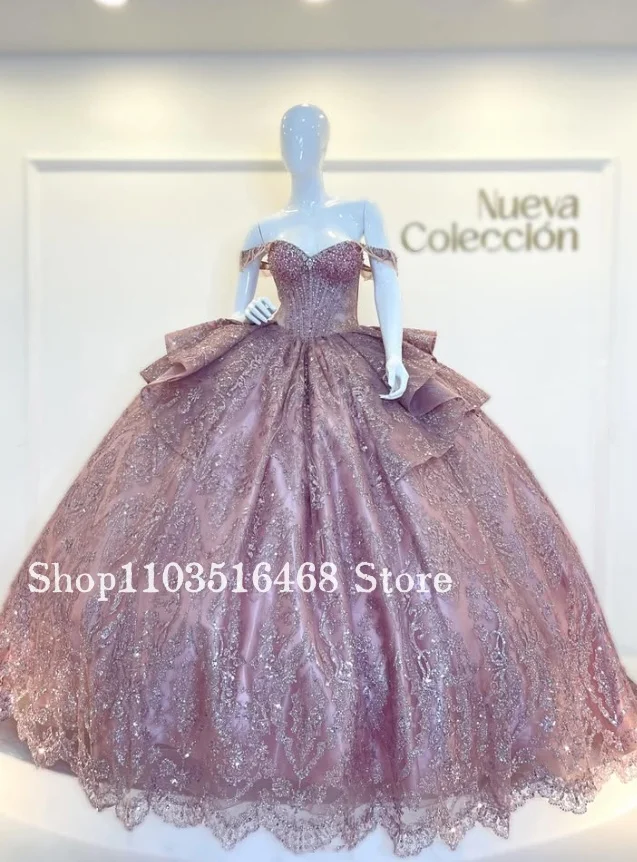 Gorgeous Purple Bean Paste Quinceañera Dress Customized Sparkling Corset Princess Ball Gown Vestidos De 15 Quinceañera 2026