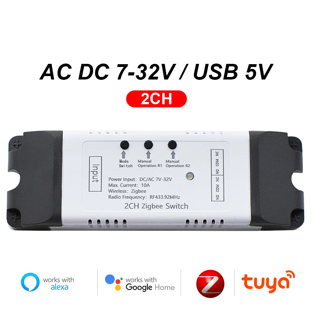 1/2/4 Channel 7-32V 220V Zigbee 3.0 Tuya Smart Home Smart Life Switch Automatic Module Control using WiFi and 433.92mhz RF